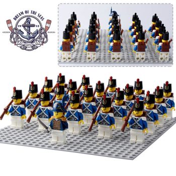 Pirates III Royal Navy Bluecoat Soldier 3 Custom Brick Compatible Minifigure Toy Set 21 Pieces