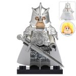 Game of Thrones Kingsguard Silver Royal Protector with Shiny Armor Custom Brick Compatible Minifigure Toy