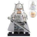 Game of Thrones Kingsguard Silver Royal Protector with Shiny Armor Custom Brick Compatible Minifigure Toy