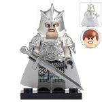 Game of Thrones Kingsguard Silver Royal Protector with Shiny Armor Custom Brick Compatible Minifigure Toy