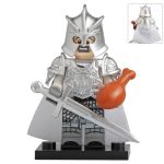 Game of Thrones Kingsguard Silver Royal Protector with Shiny Armor Custom Brick Compatible Minifigure Toy
