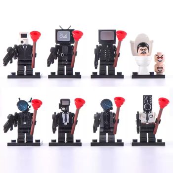 Speakerman TV Woman Cameraman TV Man Skibidi Toilet Custom Brick Compatible Minifigure Toy