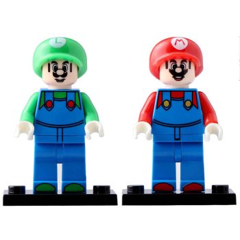 Mario and Luigi Super Mario Bros Video Game Custom Brick Compatible Minifigure Toy